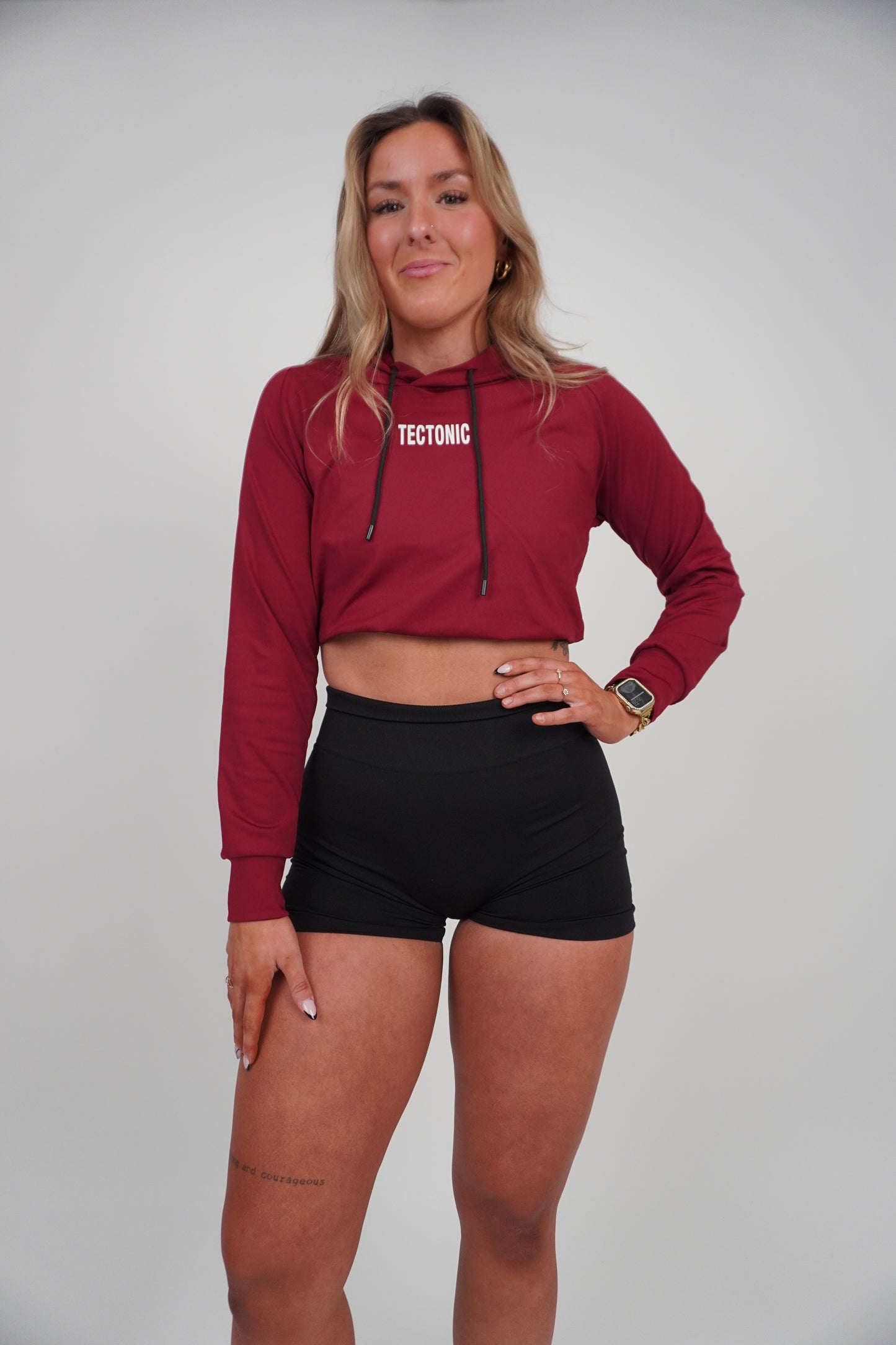 Women's Tectonic Long Sleeve Crop Top Hoodie