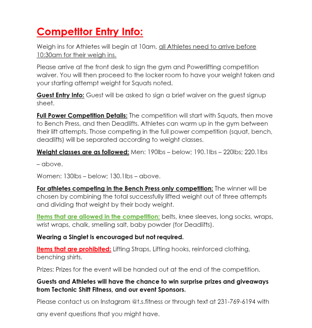 2025 Tectonic Battle of the Gyms Powerlifting Competition: Full Comp